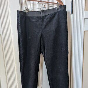 Eileen Fisher Corduroy Pant - Petite L, Black, Cotton & Tencel